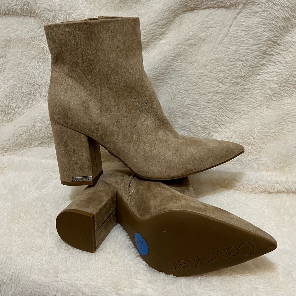 Suede Calvin Klein Pointed Toe Booties